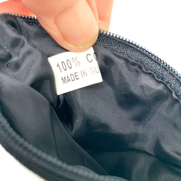 Embroidered Floral Cotton Zip Wallet-Red/Orange/Green/Black, Guatemala 4.5"x3.5" - Picture 4 of 6